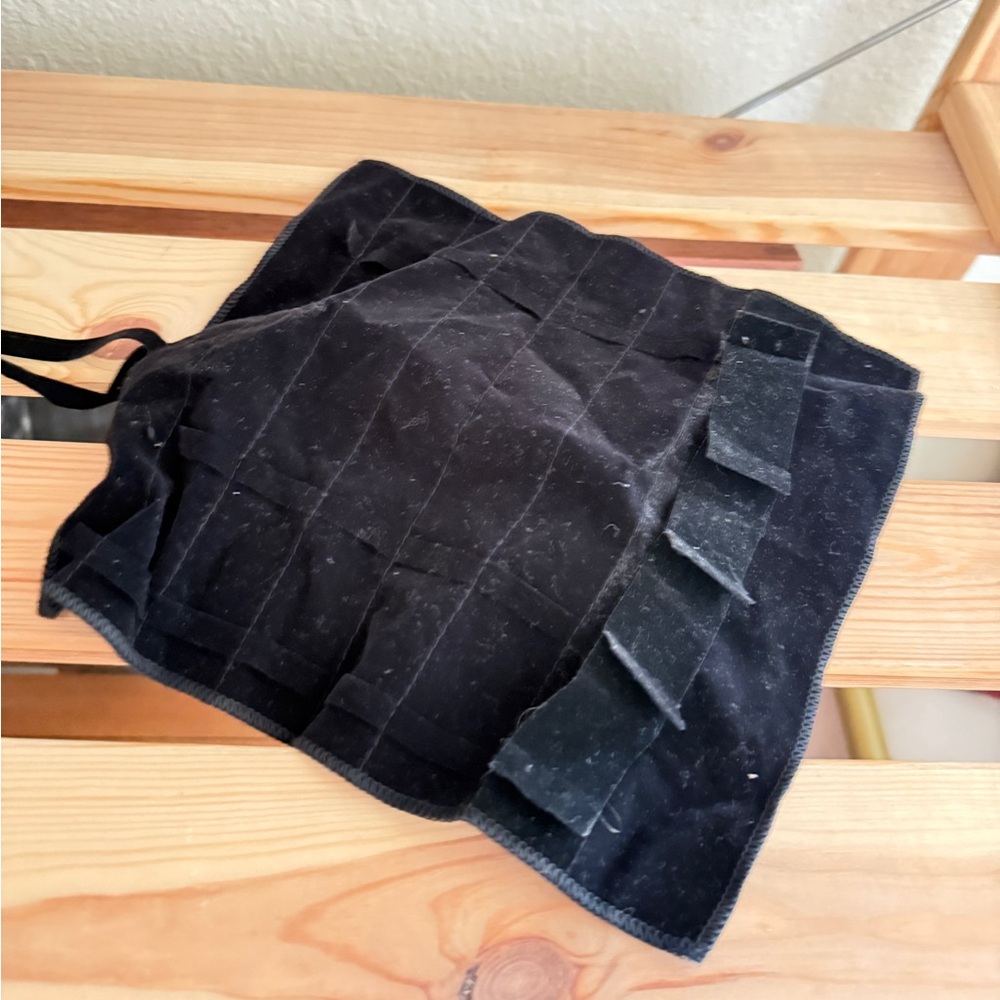 Black Velvet Jewelry Roll up traveling case